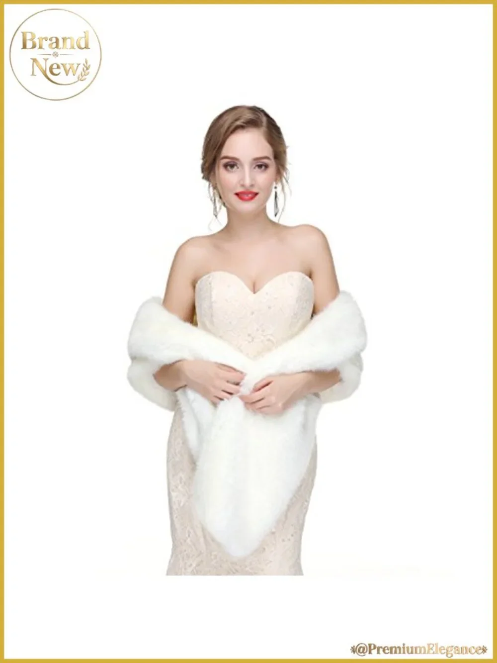 Faux Fur Shawl Wrap for Wedding Bridal Evening Party